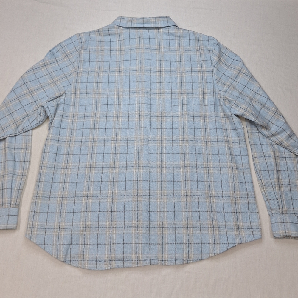 Pendleton long-sleeve cotton flannel light blue plaid Mens Xl - Picture 5 of 5